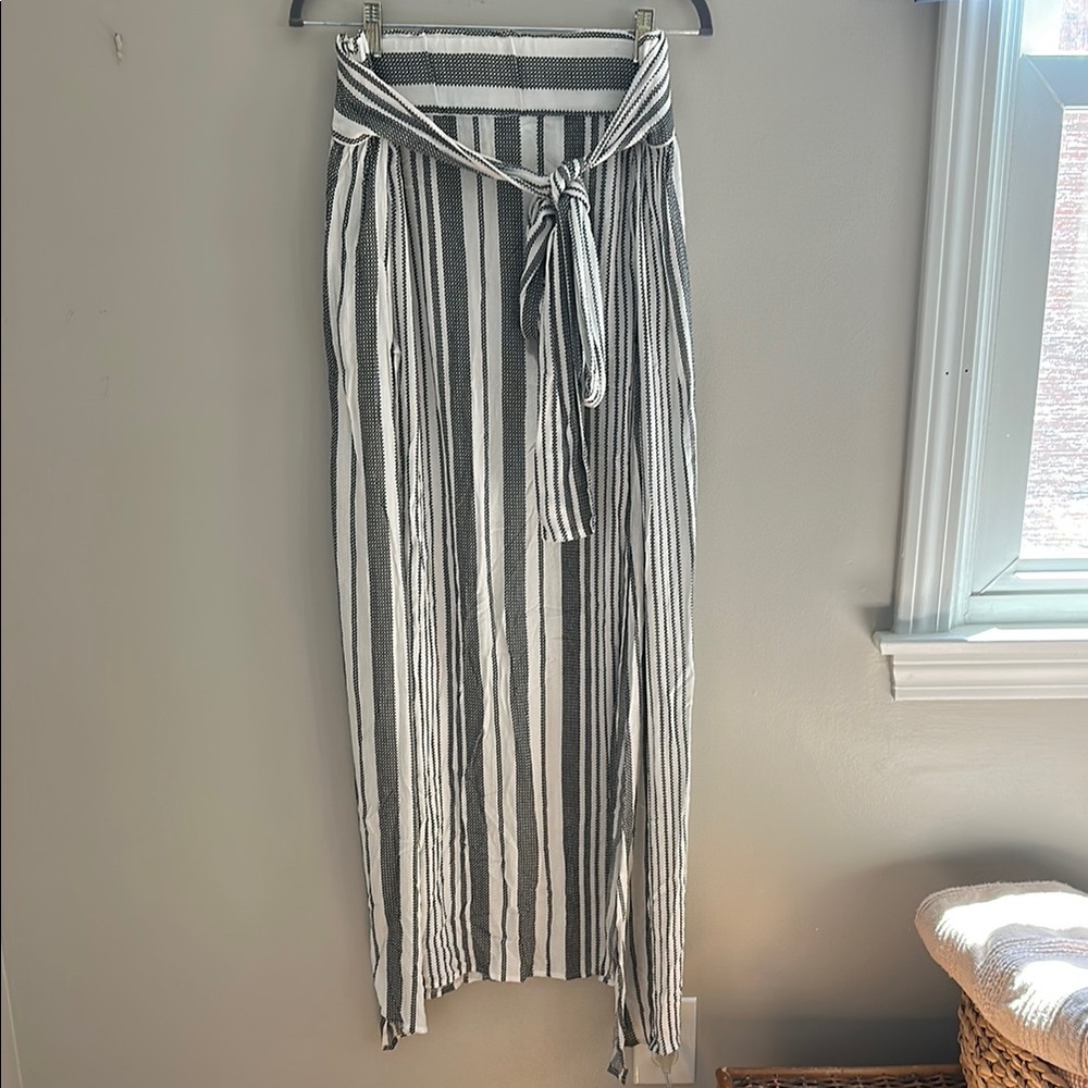 Blue Life Striped Black and White Maxi Skirt, Sz M